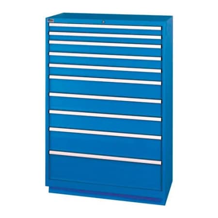 Lista International Lista 10 Drawer Shallow Depth Cabinet - Bright Blue, Individual Lock XSHS1350-1002BBRG